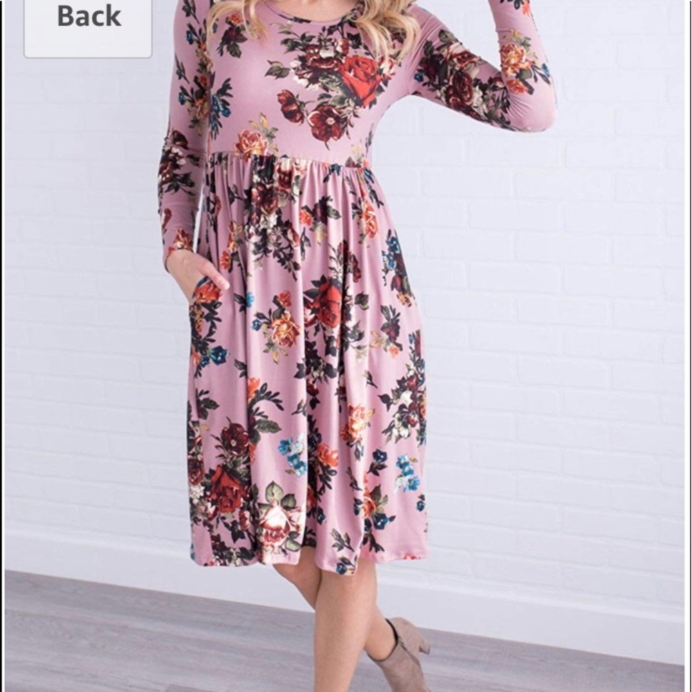 Lilac v neck dress